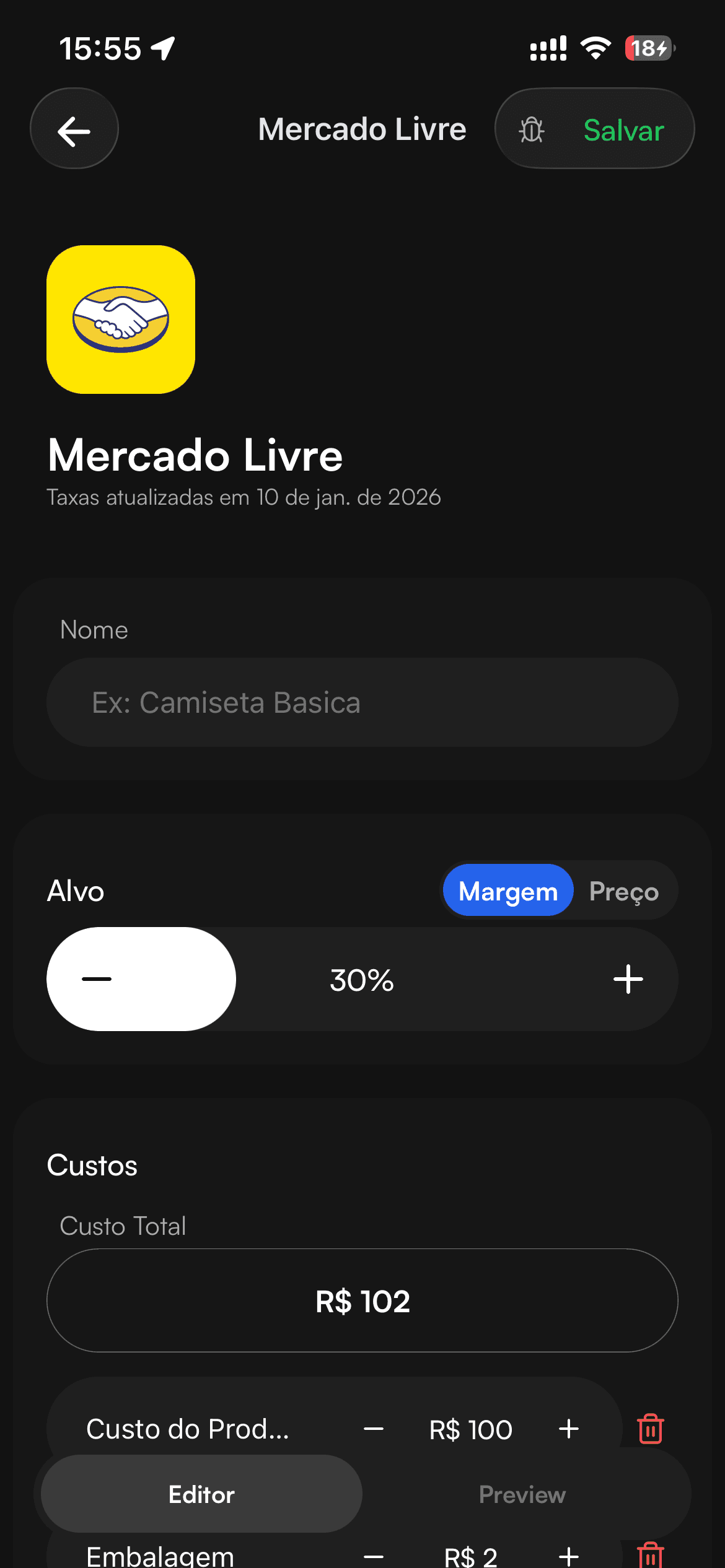 Calculaço - Marketplace Calculator